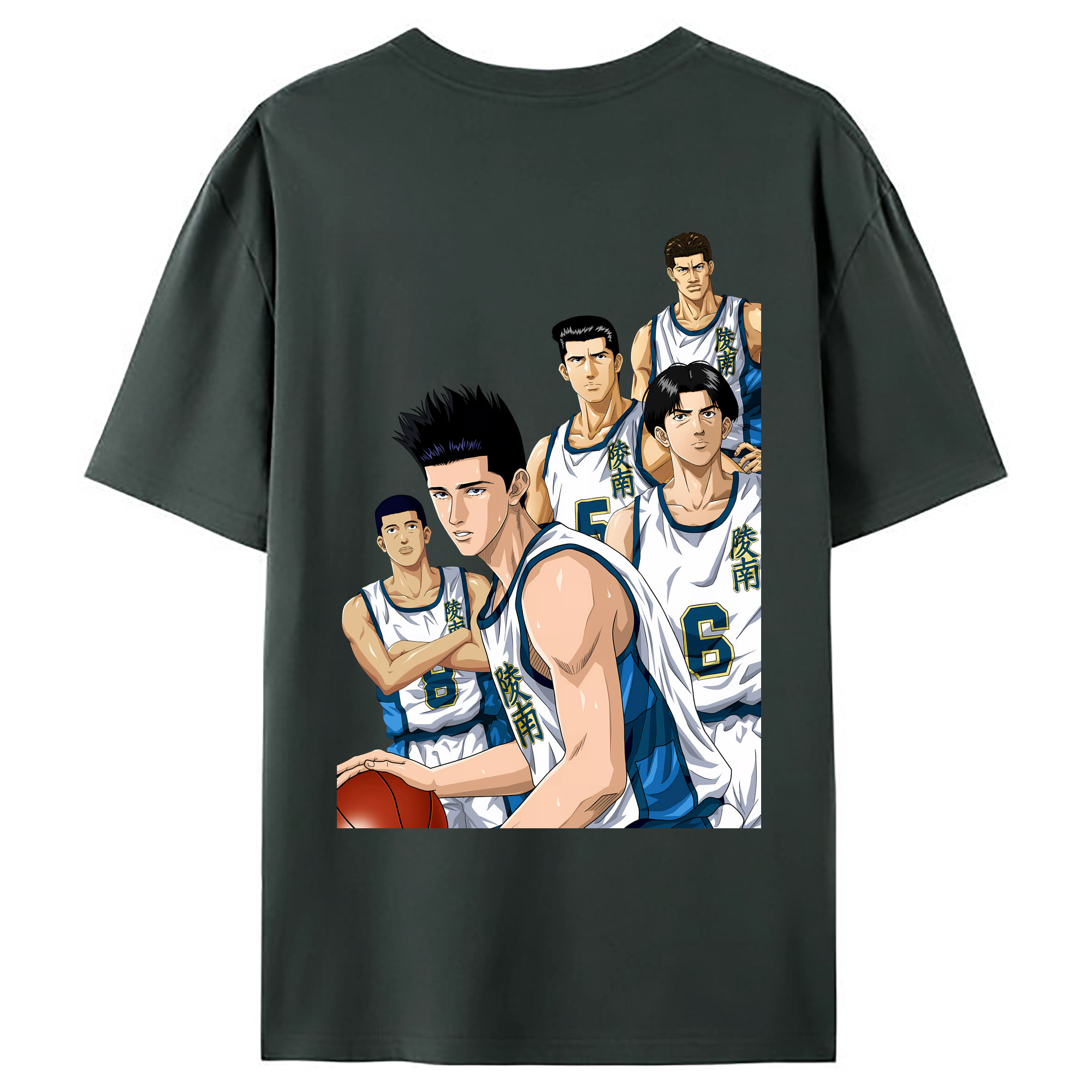 （画像用） SLAM DUNK／スラムダンク 綿100％ メンズ半袖Tシャツ（バックプリント） 通気性